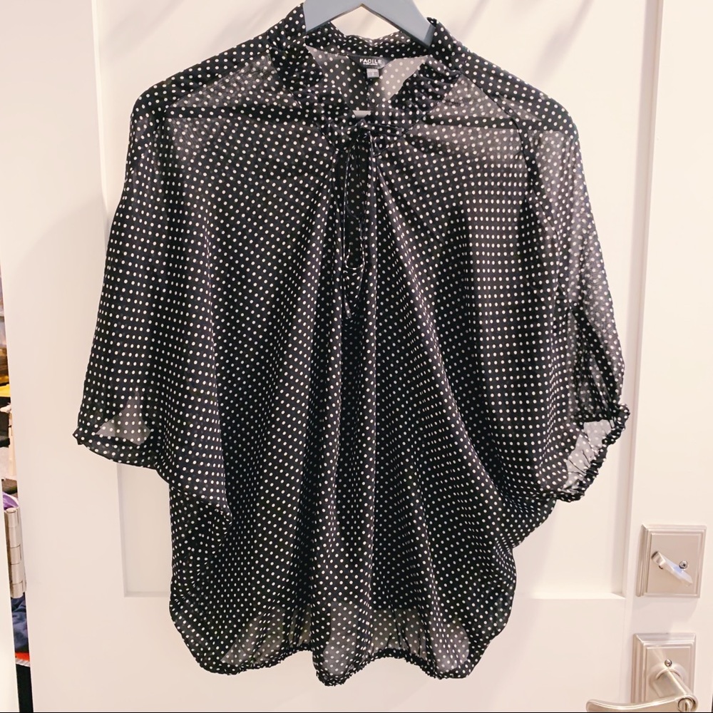 Facile Polka-dot Silk Blouse